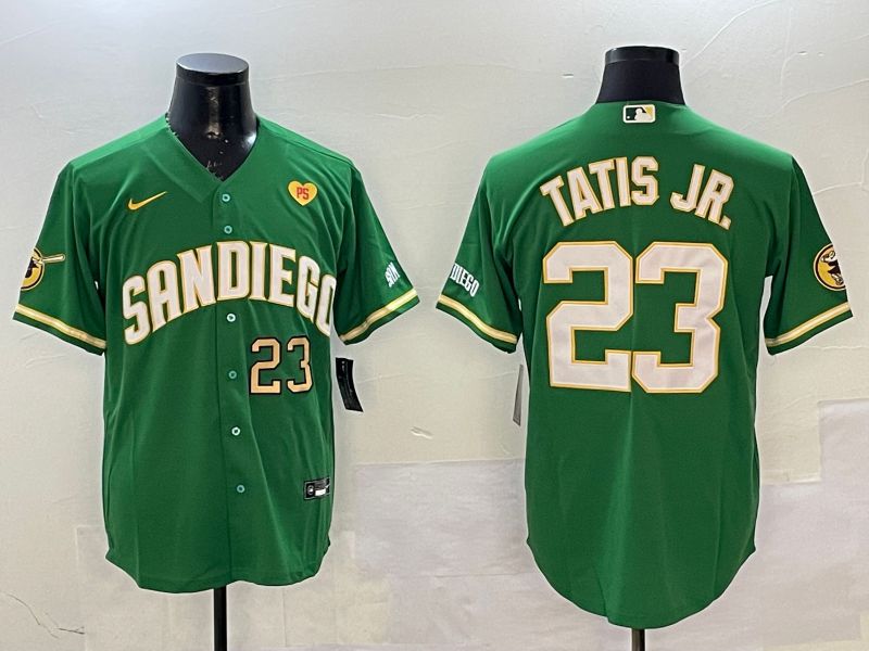 Men San Diego Padres 23 Tatis jr Green Jointly Name Game Nike 2025 MLB Jersey style 2